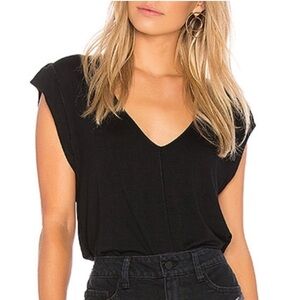 Free People Tees For My Jeans Bodysuit in Black